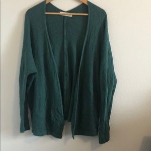 Knit dark teal open cardigan